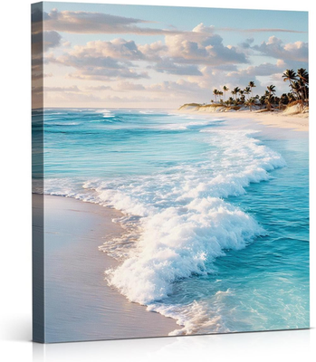 #ad #ad Coastal Ocean Wave Wall Art Decor Seascape Beach Painting Picture Artwork Blue O $18.85
