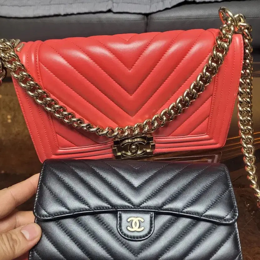 Chanel Top Handle Bag Coco / Chevron Wallet Black thumbnail 4