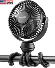 Mini Portable Stroller Fan, Battery Operated Small Clip On, Detachable 3 Speed R