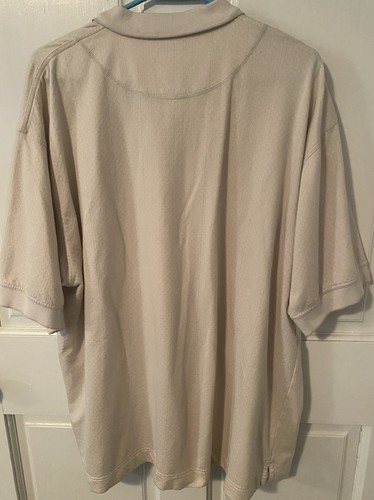 Cutter & Buck Mens XL Ivory Lightly Patterned Short Sleeve Polo Great Condition - Picture 4 of 11