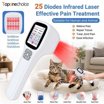 FourWave Laser Therapy Device 4 Wavelengths 25 Diodes 0-2500mW Non-Invasive Home