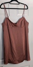 Romantic Feminine Pink Slip Camisole Dress Knee Length Spagetthi Straps Size L
