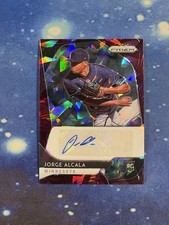 Jorge Alcala 2020 Panini Prizm #RA-JA Burgundy Cracked Ice Auto /25 Rookie RC