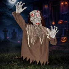 Halloween Creepy Animatronic Zombie Groundbreaker Outdoor Decor with Light up...