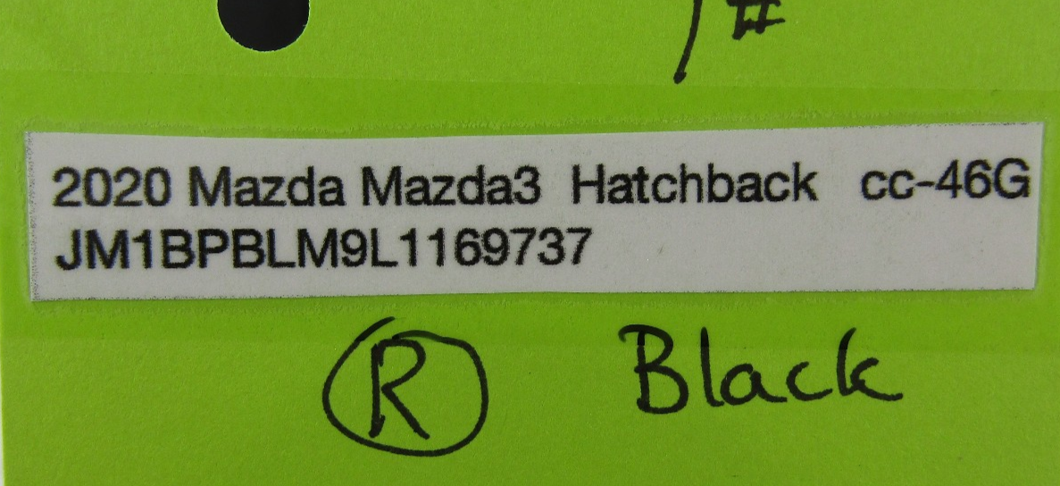 2019-2023 Mazda 3 Passenger Right Sun Visor Black BCJL-69-270E-75