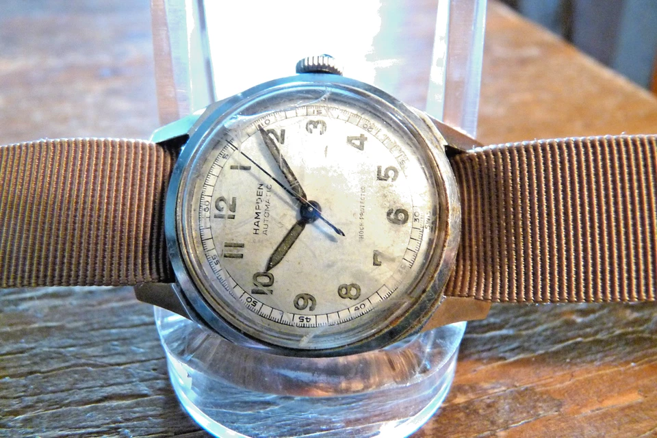 Reloj Hampden Militar Vintage Movimiento Parachoques Automático Foto 4 de 4