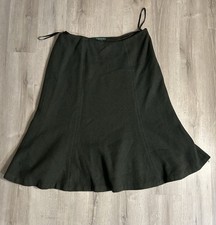 Lauren Ralph Lauren Vintage Wool Blend A-Line Skirt, Dark Green, Women  s Size 16