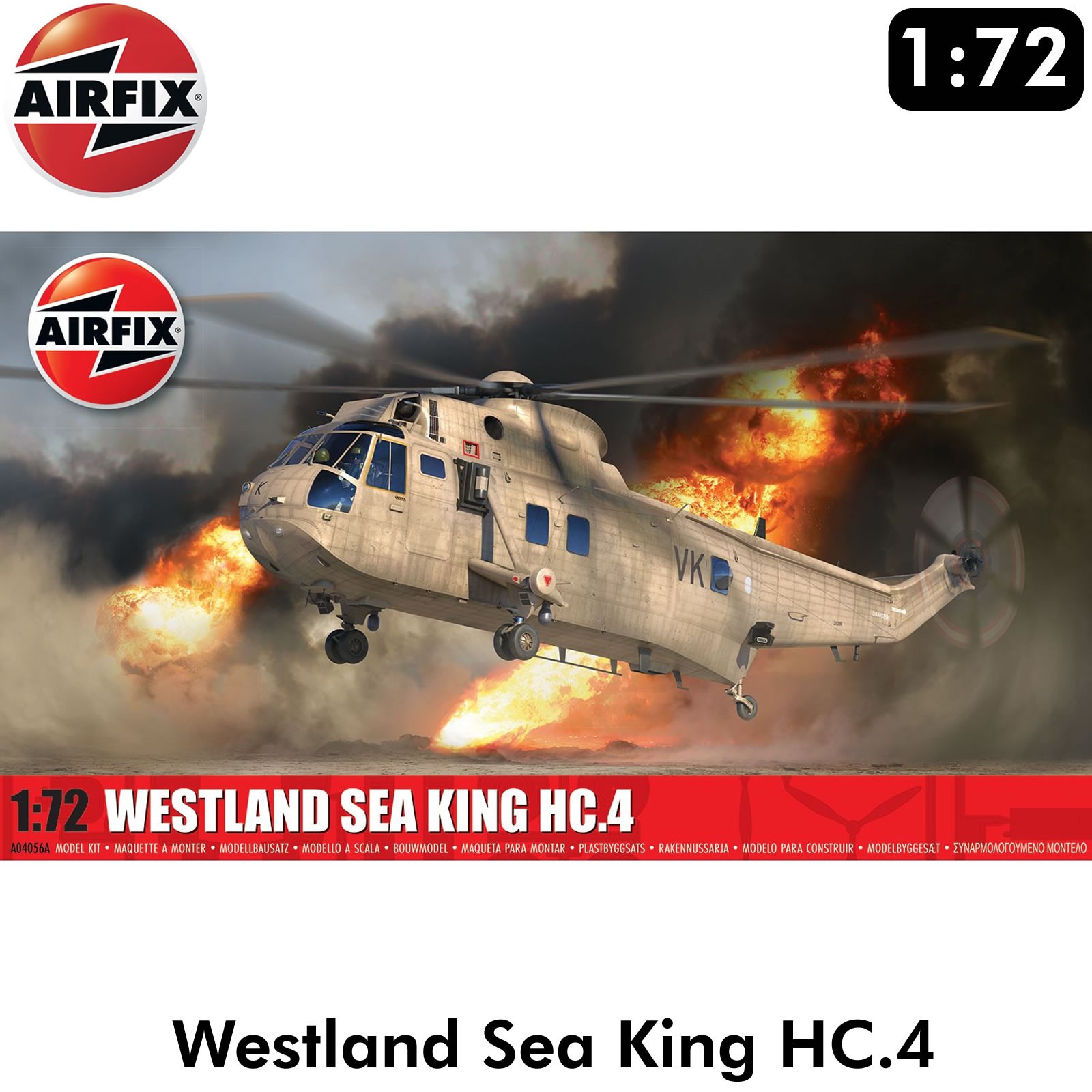 Westland SEA KING HC.4 Helicopter 1:72 scale model kit AIRFIX A04056A