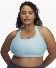 Image of Under Armour Blue Crossback Mid Impact Sports Bra Women’s Plus Size 2X