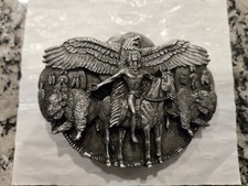 Siskiyou X-50 1988 Native American Indian Soaring Eagle Buffalo Belt Buckle