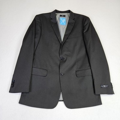 Marc Ecko Blazer Mens 40R Jacket Micro Check Black Stretch Wedding Interview NEW