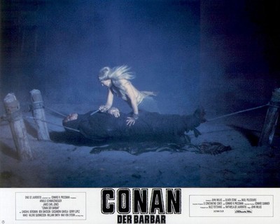 Conan der Barbar ORIGINAL Aushangfoto Arnold Schwarzenegger / James Earl Jones
