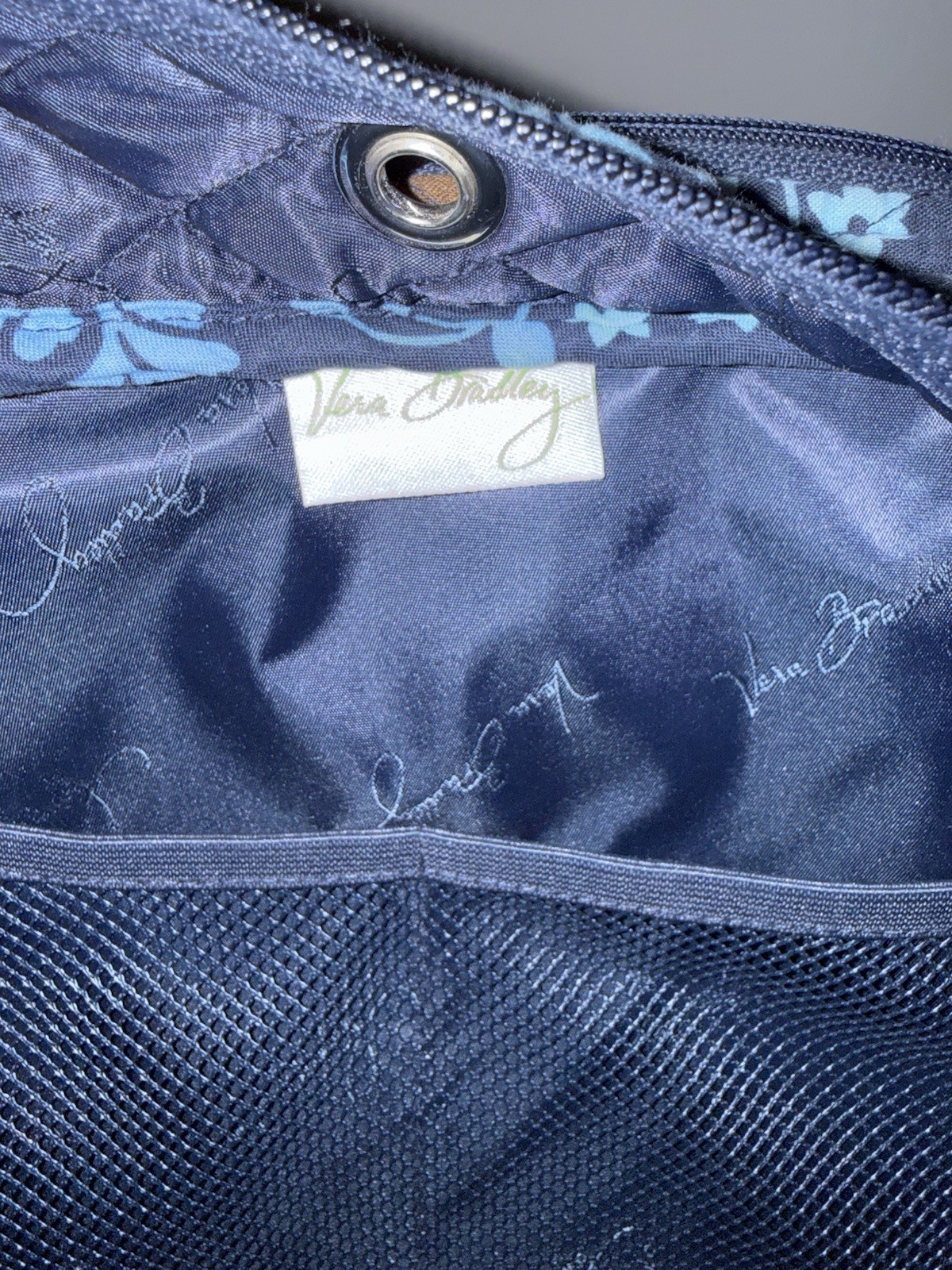 Vera Bradley Quilted  Backpack Java Flora Blue Br… - image 9