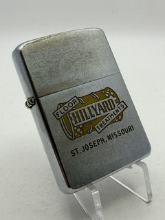 VINTAGE 1960 ZIPPO LIGHTER 'HILLIARD FLOOR TREATMENTS' MISSOURI PAT.2517191