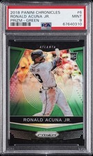2018 PANINI CHRONICLES PRIZM GREEN #6 RONALD ACUNA JR. ROOKIE RC 32/50 PSA 9