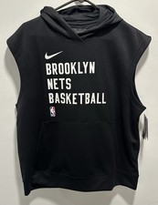 Nike Brooklyn Nets NBA TeamIssue Pregame Sleeveless Authentic Hoodie Mens Size L