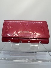 Louis Vuitton Portachiavi/Carte da donna in pelle rosa Vernis 4 con certificato di autenticità