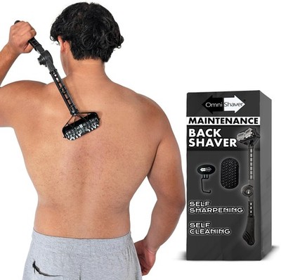 OmniShaver Ergonomic Maintenance Back Shaving Kit - Extendable Handle with Du...