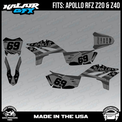 Graphics Kit for Apollo Z20 Z40(RFZ Z 20 40) USA Series - Smoke