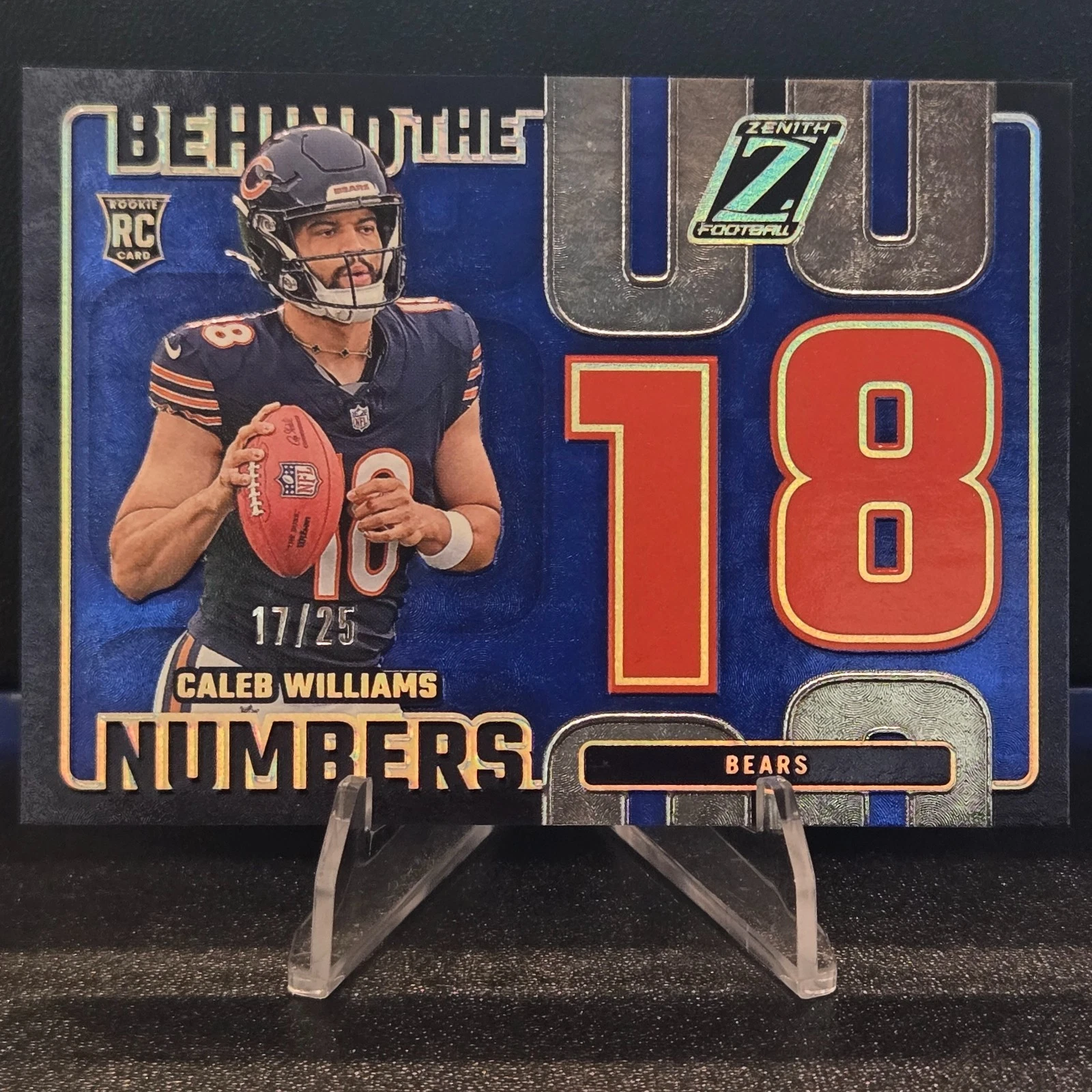 Caleb Williams Panini Zenith Behind the Numbers #1 Blue