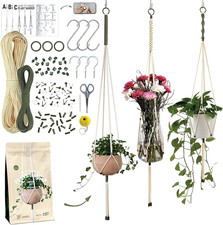 Macrame 8.6 inches W x 1.57 L x 14 H , Ivory/ Forest Green