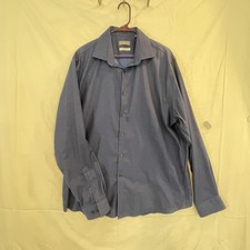 Michael Kors Shirt Mens 17.5 36/37 Blue Non Iron Regular Fit Airsoft Stretch