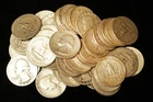 Lot of 40  Washington Quarters 1939-64       90% Silver
