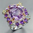 Fine Art ring Natural Amethyst Ring 925 Sterling Silver Size 7.5 /R444271
