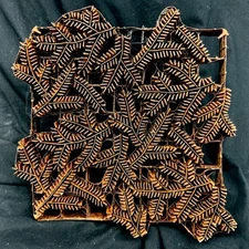 Copper Tjap Cap Chop Stamp Block Artisan Batik Hemlock 9" x 9" Handmade