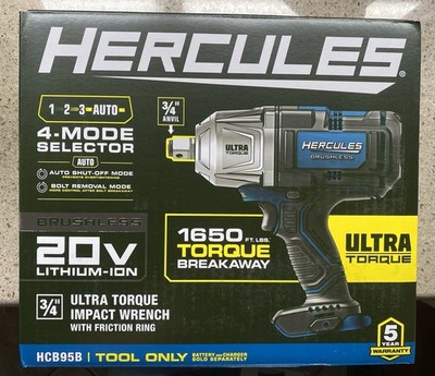 NEW HERCULES 20V HCB95B Ultra Torque Impact Wrench W/Friction Ring 3/4  59767