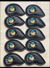 Malbon Golf Club Cover Set of 10 pieces :  4,5,6,7,8,9,P,S,A,X  Color Black Tiger