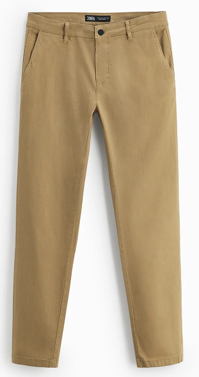 ZARA 'Skinny Stretch Chino' Men's Casual Pants 31 Taupe Brown 6786/310  **NWT**