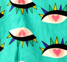 Dot Smile Girls 5 6 Teal Green Spike Eye Heart Cap Sleeve Twirl Dress SOFT NWT