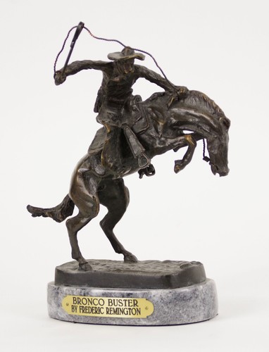 Bronco Buster Frederic Remington Bronze Statue Beautiful! Great Gift! 7x9" - Picture 3 of 11