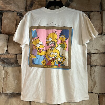XL Vintage The Simpsons Say Cheese T-Shirt Homer Lisa Bart Matt