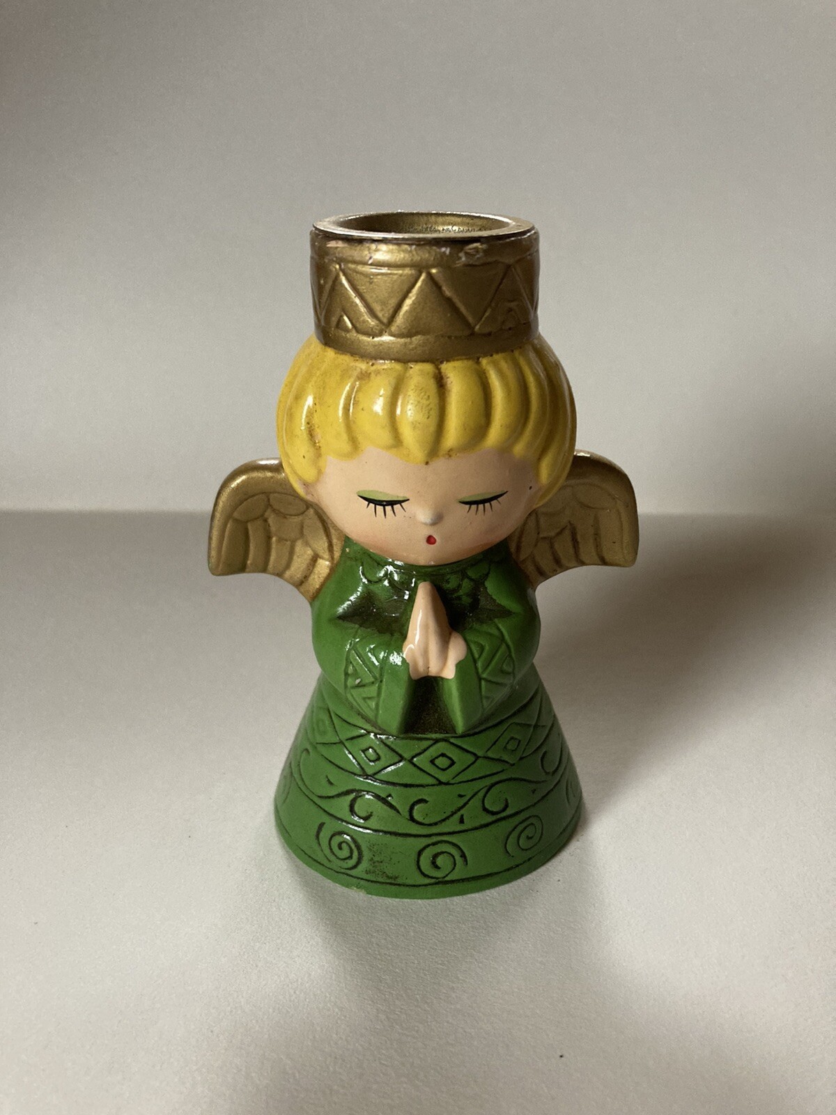 Vintage Wolin Japan Praying Angels candle holder 60s Christmas Mid