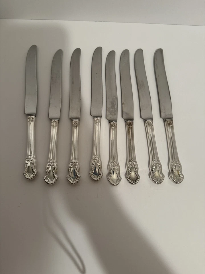 "Juego de 8 cuchillos de mantequilla de 9,5"" con patrón de concierto de National Guildcraft de colección 1944"  Foto 3 de 4