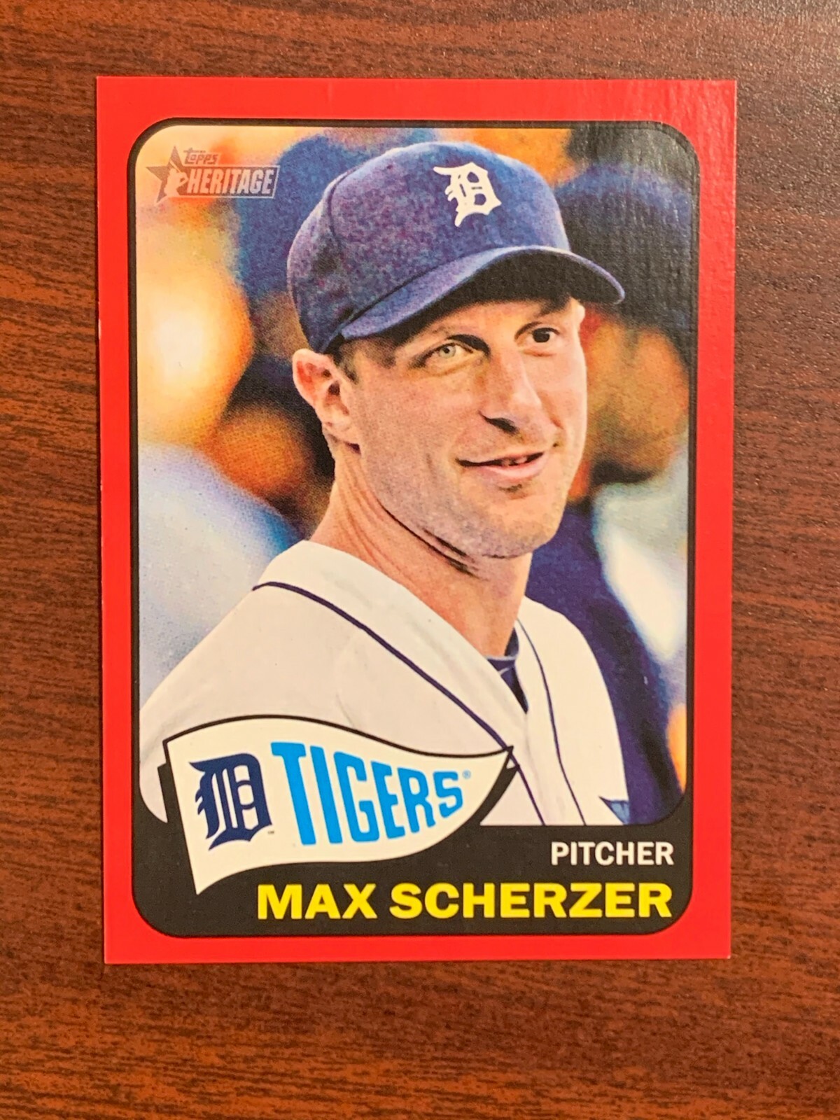 2014 Topps Heritage Max Scherzer 493 Red Border