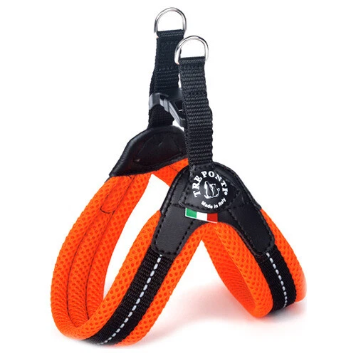 Tre Ponti TF220 Easy Fit Soft Mesh Geschirr orange für Hunde Click-Verschluss