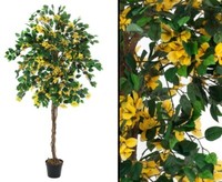 Kunstbaum Bougainvillea Mit Gelben BlüTen HöHe 180Cm Mit Zementfuß Von Ibizanos