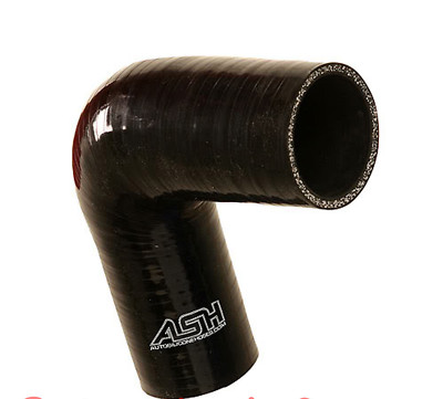 90° Grad, Reduzierbogen, Reduzierungsbogen 127mm > 90mm Silikonschlauch, SCHWARZ
