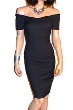 Zara Basic Black Off Shoulder Dress XS