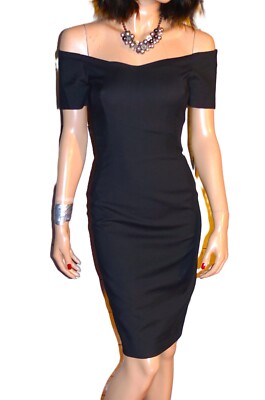 Zara Basic Black Off Shoulder Dress XS