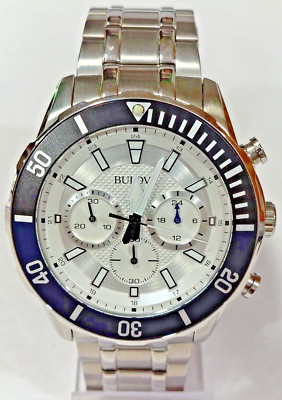 98A257 BULOVA CHRONOGRAPH STAINLESS STEEL MEN'S WATCH M-63