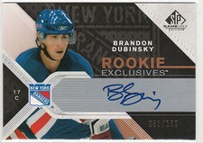 2007-08 SP Game Used Rookie Exclusives Autographs #REBD Brandon Dubinsky 51/100