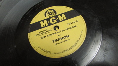 洋楽 G.MAN DIZZY GILLESPIE MGM 78 RPM RECORD 10556 EMANON / THINGS TO COME | eBay
