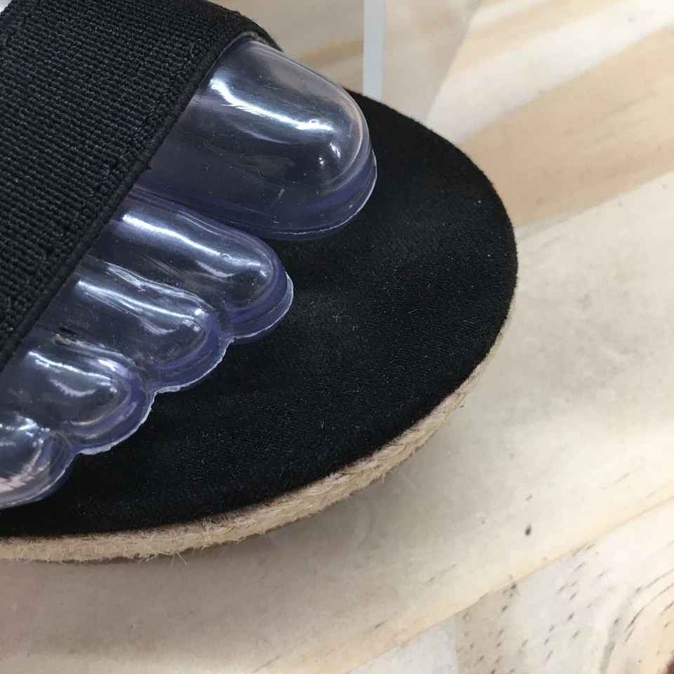 Sandalias Steve Madden Juveniles 4 Alpargatas Negras Correa al Tobillo Informales Tacones de Cuña Foto 3 de 4