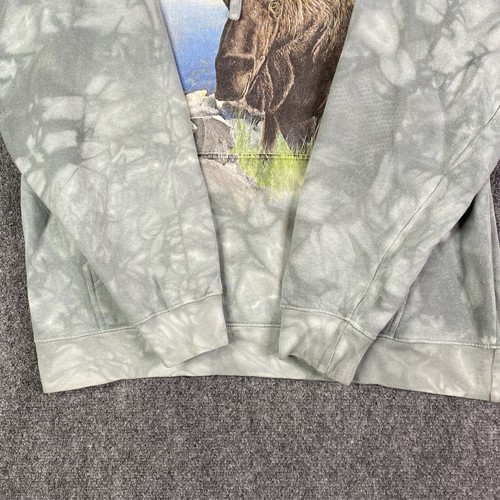 The Mountain Moose Sweatshirt Adult Medium M Green Tie Dye Sweater Forest Hoodie - Picture 5 of 11