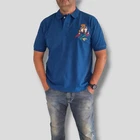 RRP $160 Polo Ralph Lauren Paint Teddy Bear Mesh Custom Slim Fit Polo Shirt Blue