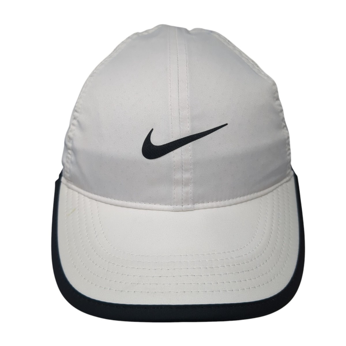 Nike Strapback Hat White One Size Black Trim Featherlight  display picture 1